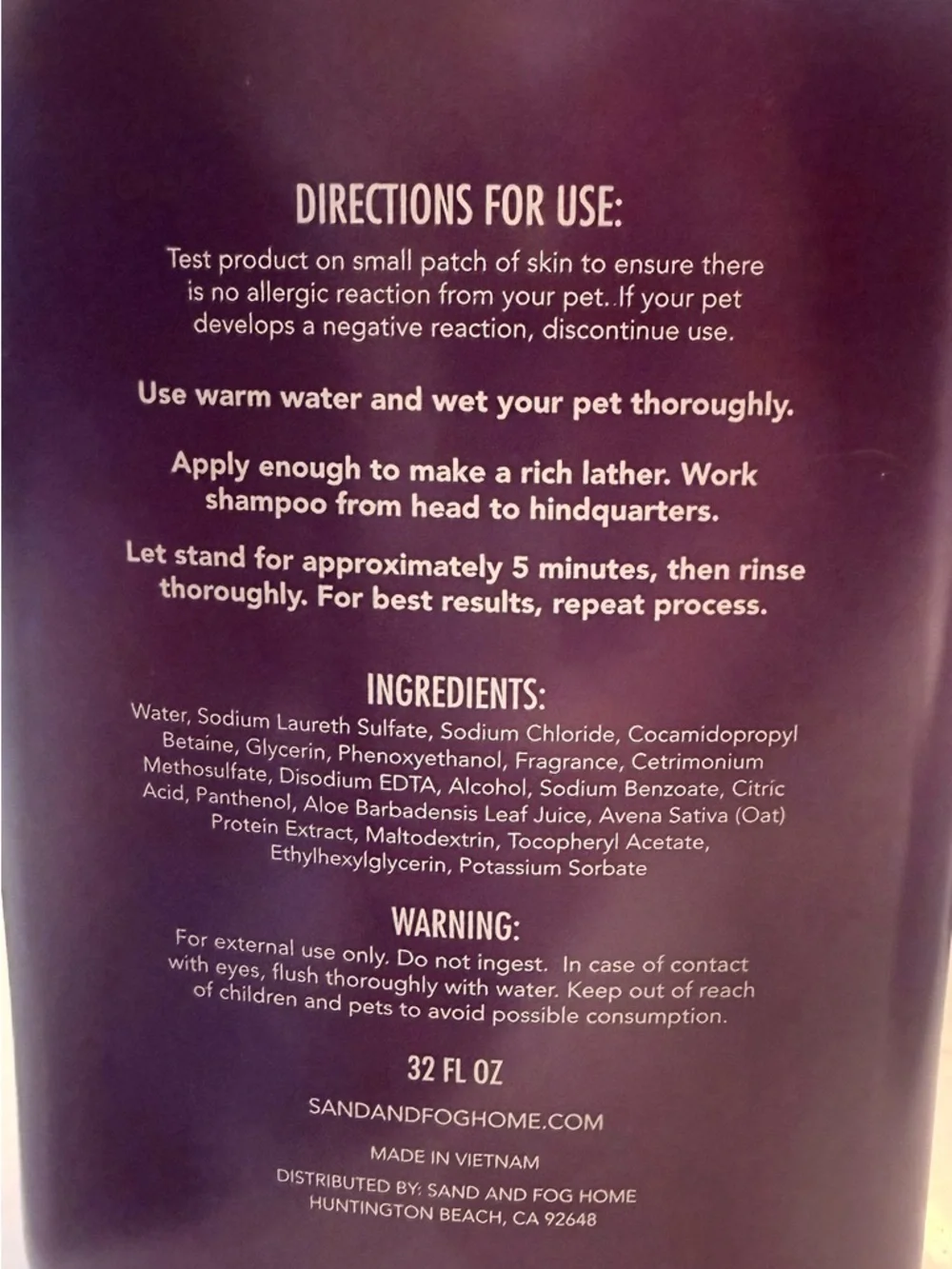 SAND+PAWS Lavender Chamomile Pet Shampoo & Conditioner 32floz
